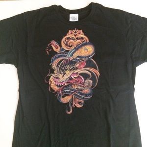 Black Market Art Cobra Snake Graphic T-shirt
